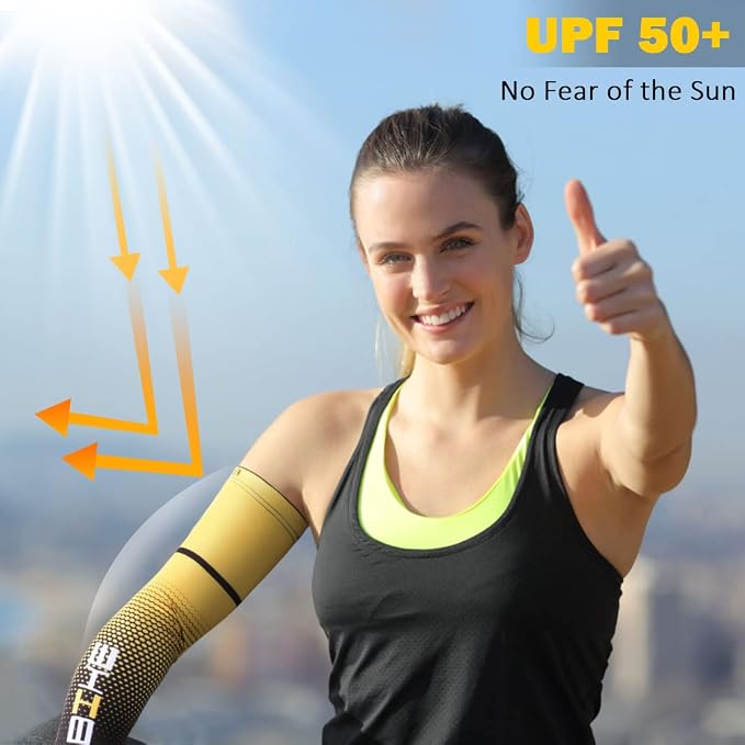 beister Arm Sleeves for Men & Women, UV Protection Cooling Cover and Cyling | Lightweight stretch; sweat-wicking comfort; cycling, volleyball, baseball, driving and gardening; washable tattoo coverage