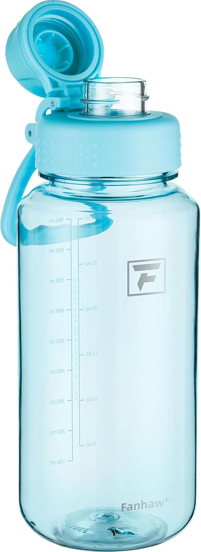 Fanhaw 32 oz Clear BPA-Free Tritan Water Bottle with Fast-Flow Spout Lid, BPA-Free & Leak-Proof Wide-Mouth Reusable Bottle for Gym, School & Office, Back to School Essentials (Baby Blue)