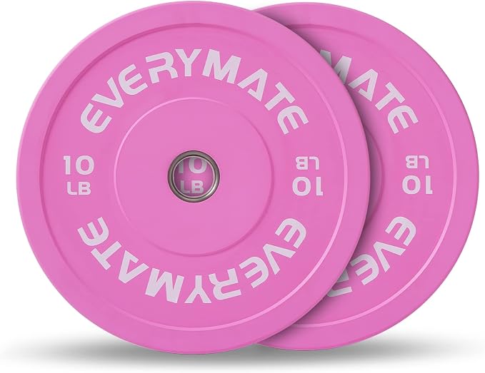 EVERYMATE Change Weight Plates 1.25LB 2.5LB 5LB Set Fractional Olympic Bumper Plates for Cross Training Steel Insert Strength Training
