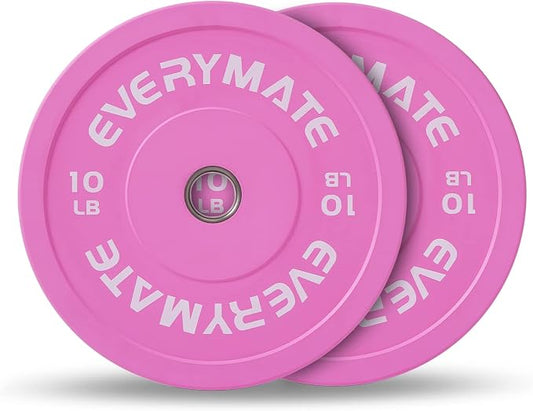EVERYMATE Change Weight Plates 1.25LB 2.5LB 5LB Set Fractional Olympic Bumper Plates for Cross Training Steel Insert Strength Training