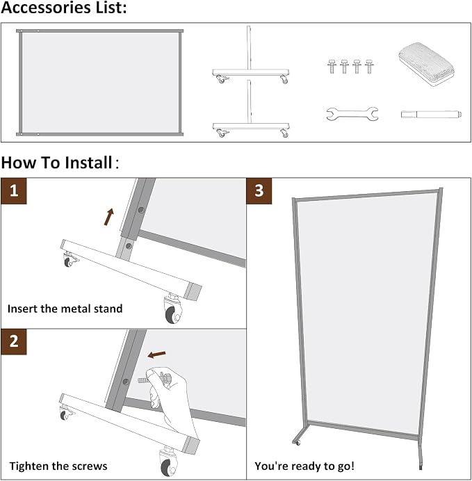 brisafe 72"x35" Rolling Full Length Mirror & Magnetic Whiteboard, 2-in-1 Reversible Standing Mirror with Shatterproof Tempered Glass, Space-Saving Dry Erase Board on Wheels for Home Office & Bedroom