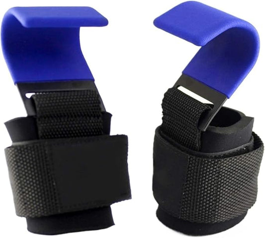 Weight Lifting Hook Grips with Wrist Wraps Hand-Bar Strap Gym Fitness Pull-Ups Power Gloves