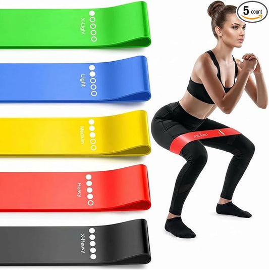 5-Pack Workout Resistance Bands: Elastic for Strength, Stretching, Pilates & Yoga. Home Gym Equipment for Men/Women, Suits Physical Therapy, Leg/glute/arm Training—Practical, Multi-use.