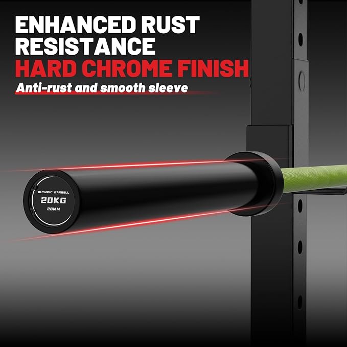 PAPABABE 7ft Barbell 45lb Olympic Barbell 1000/1500lbs Capacity Home Gym | 7ft 45lb 2" Olympic Barbell, 1000/1500lbs Capacity, Hybrid Needle Bearings & Bushings for Squat Curl Deadlift