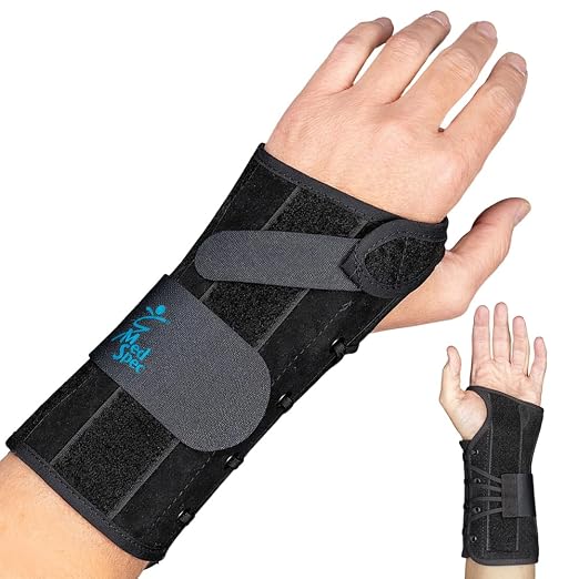 Med Spec 8" Wrist Lacer Support Brace Carpal Tunnel Left Hand Medium | Adjustable Lace-Up Design Delivers Breathable Secure Fit With Customizable Compression for Lasting Comfort & Support. 223924
