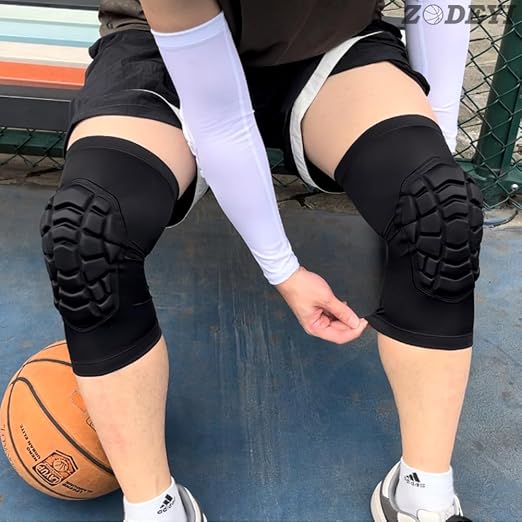 Wrestling Knee Pads Short Knee Sleeve, 2 Pcs Knee Compression Sleeve for Football, Basketball, Volleyball(Black_L_2 Pcs)