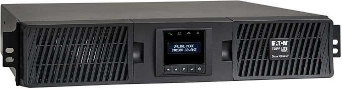 Eaton Tripp Lite Series SmartOnline 2200VA UPS, Pure Sine Wave Double-Conversion, 1800W, 2U Rack/Tower, Extended Run, Network Card Option, LCD, 2 Year Warranty & 250,000 Insurance (SU2200RTXLCD2U)