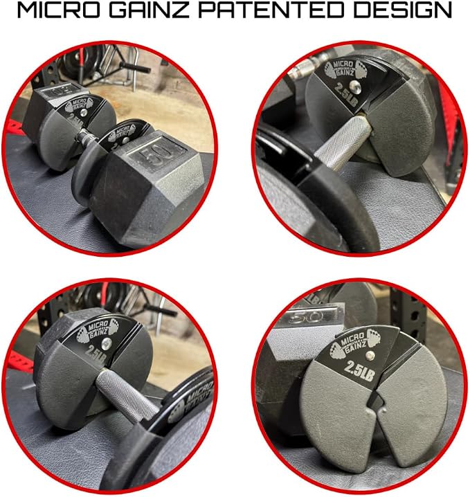 Micro Gainz 2.5LB Dumbbell Fractional Weight Plates, 4-Piece