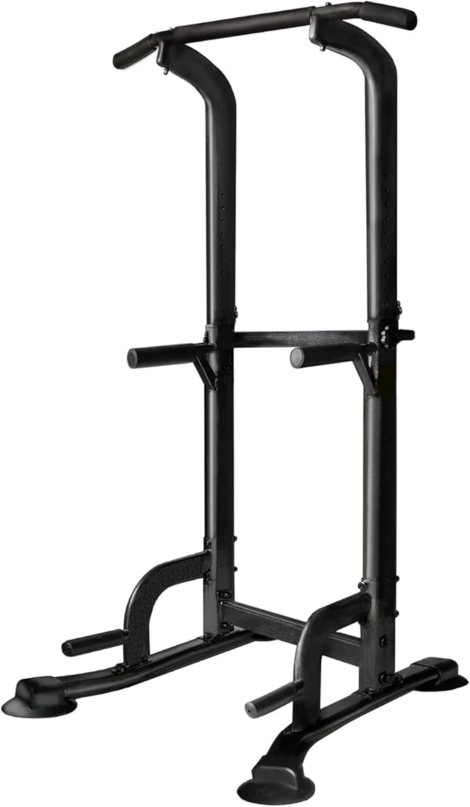 BARWING Pull Up Bar Station, Power Tower, Dip Station with 3D Backrest, Multi-Function Strength Training Stand Rack, Adjustable Height Dip Bar for Home Gym Workout Stand Fitness Exercise Equipment