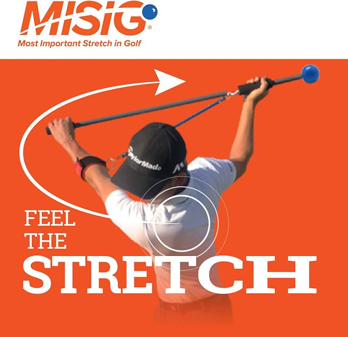 The Most Important Stretch in Golf - A Device, Golf Stretch, Golf Exercise, Golf Swing Train in One Motion. Perfect Practice Warm-Up. Shaft for Strength, Rhythm, Golf Stretching Device. Indoor/Outdoor