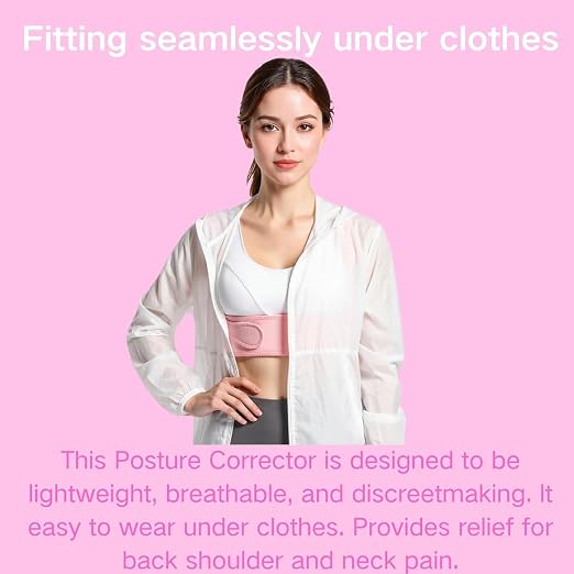 Back Brace Posture Corrector for Women - Adjustable Posture Brace for Women Under Clothes - Back Brace for Posture Upper Back Support - Invisible Comfort for Office Daily Wear - Comfortable Hunchback Slouching for Neck Shoulder Back Straightener(Medium)