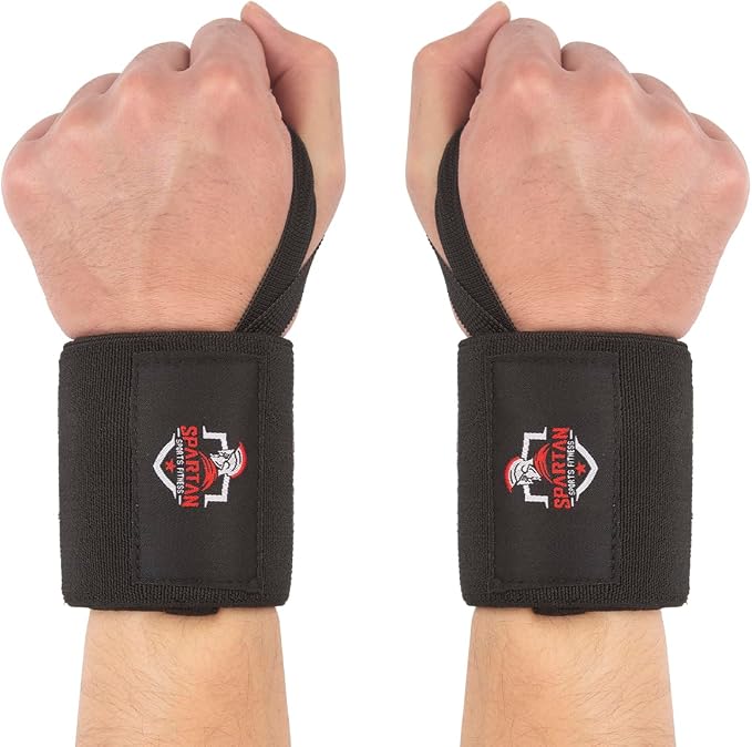 Spartan Wrist Wraps for Weightlifting 18 Inch, Heavy Duty Wrist Support with Thumb Loop, Premium Lifting Wraps for Powerlifting, Crossfit, Bench Press, Strength Training - Men & Women