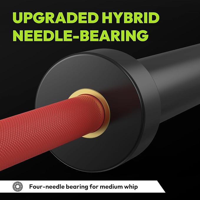 HANDBODE 35 lb Olympic Barbell 6.5 ft, 2 Inch Womens Bars, 1000 lb Capacity | Spring Steel Construction, Knurled Grip, Weightlifting, Bench Press, Deadlift, Squat, Home Gym Strength Training