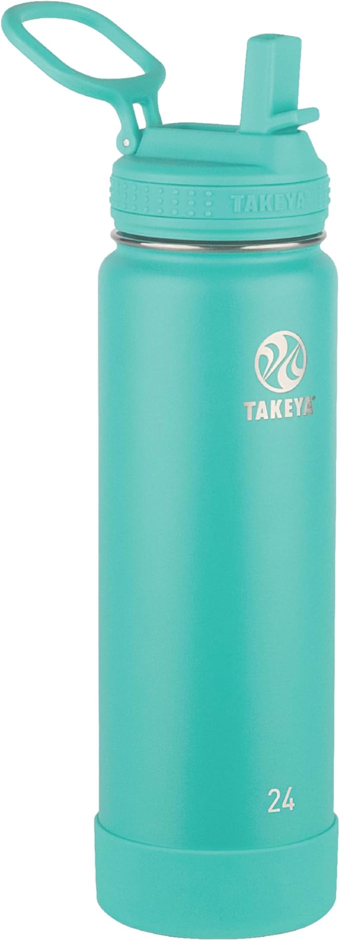 Takeya 24 oz Actives Stainless Steel Water Bottle with Straw Lid – Leakproof, Double-Wall Insulated, Keeps Drinks Cold 24 hrs/Hot 12 hrs, BPA-Free, Powder-Coated, Gym & Travel, Teal