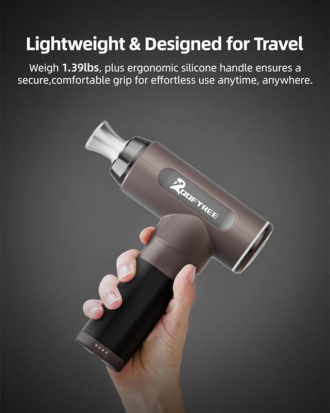 Deep Tissue Percussion Massage Gun for Muscle Pain Relief,Electric Massager | 90W High-Powered Brushless Motor, 60lbs Stall Force for Professional Athletes,Portable for Home Gym Travel,Grey,F1