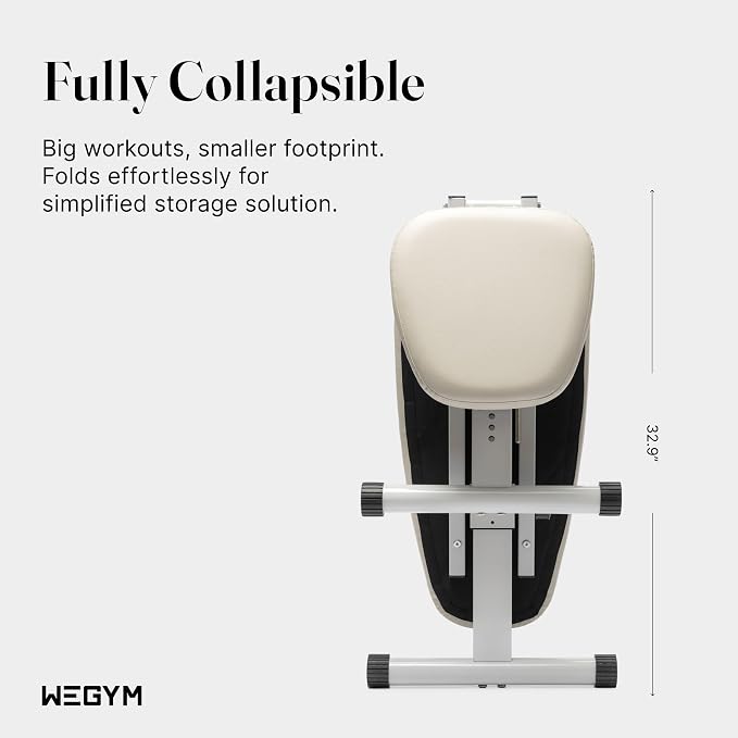 WeGym Workout Bench, Adjustable and Collapsible for Home Gym Training | Adjustable and collapsible design, comfortable bench, home gym strength training