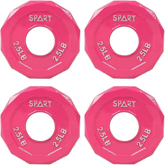 SPART Color Coded Weight Plate 2-Inch Cast Iron Tri-Grip Plate for Barbell,Solid Cast Iron Olympic Weight Plates for Strength Training, Weightlifting, Crossfit, 2.5/5/10/15/25/35/45LB, Single/Pair/Set