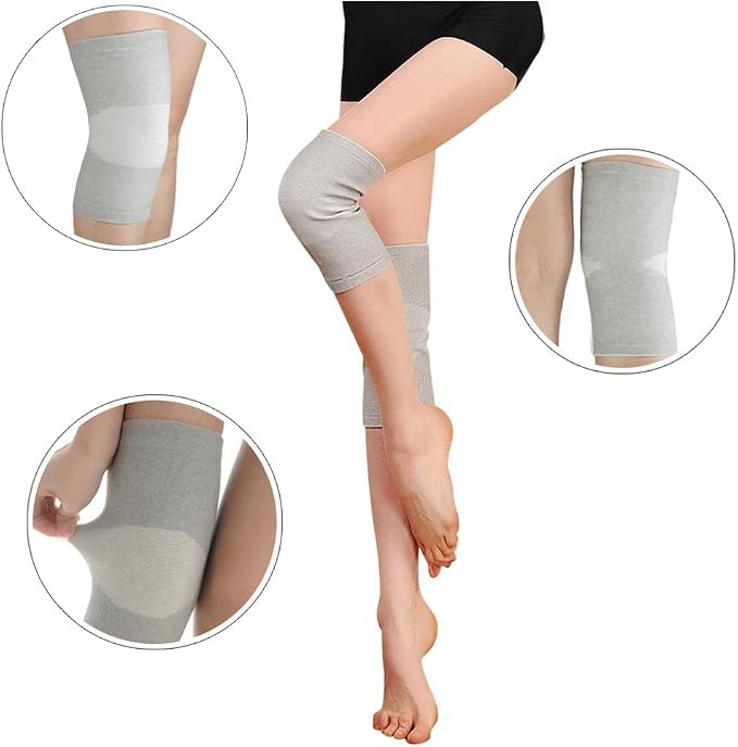 JUMISEE (One Pair Cotton Knee Sleeves for Knee Support, Circulation Improvement & Pain Relief Compression Knee Brace