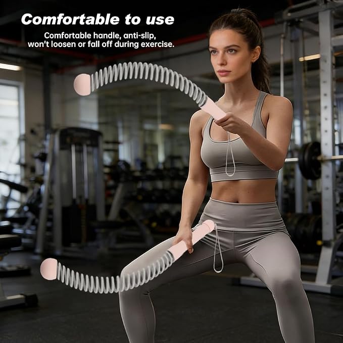Ropeless Battle Ropes, 2 Pcs Weighted Cordless Workout Ropes with Non-Slip Handles, Training Ropes for Home Gym, HIIT, Strength & Full Body Workout, with Carry Bag & Cooling Towel