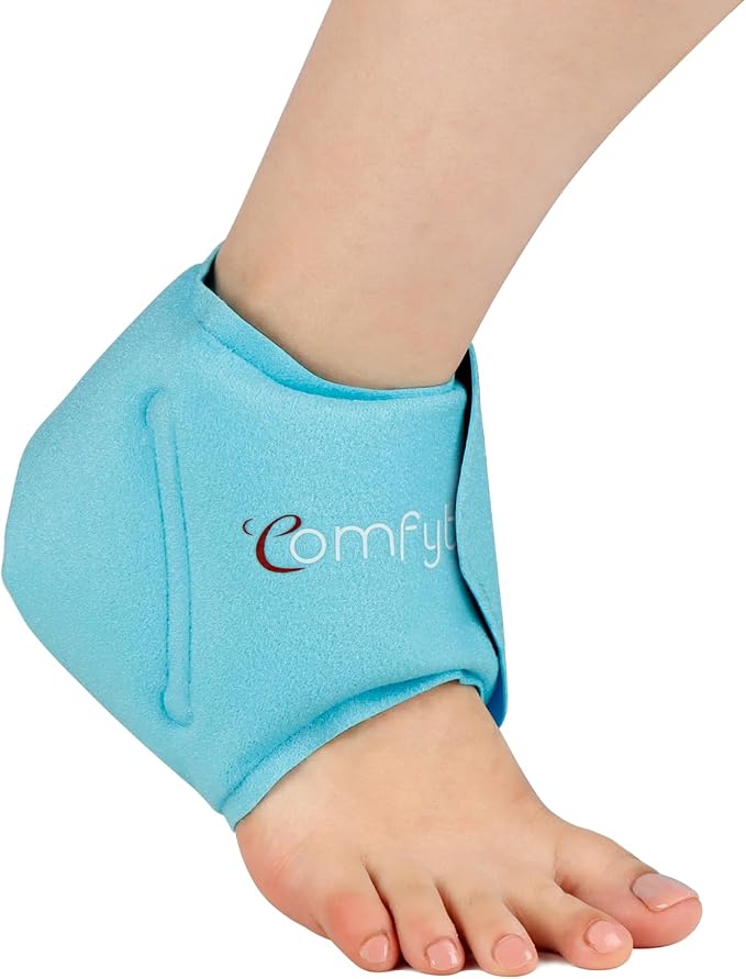 Comfytemp Ankle Ice Pack Wrap for Plantar Fasciitis, Foot Pain Relief, 1pcs | Gel Ice Packs for Injuries Reusable, FSA Eligible HSA, Hot Cold Compress for Swelling, Sprained Ankles, Men Women Gift, Blue