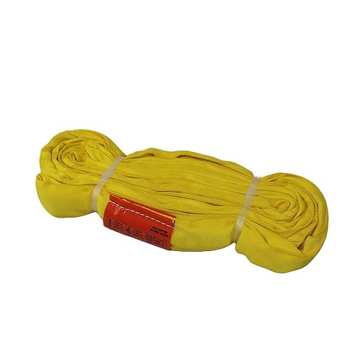ATERET Powerlift Yellow Polyester Endless Round Sling - 16 Feet Length, 8,400 lb. Vertical Capacity, 16,800 lbs Basket - Heavy Duty Poly Lifting Sling