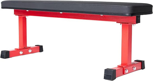 REP Fitness Flat Weight Bench, Heavy Duty Workout Bench For Home Gym, Folding Fitness Equipment For Strength Training, Adjustable Utility Platform For Dumbbells, Barbell, Lifting And Core Exercises