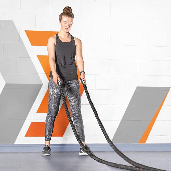 METIS Battle Ropes – Durable Fitness Ropes for Strength Training, 30ft/40ft/50ft Options – Ideal for Home Workouts & Gyms with Anti-Fray Handles