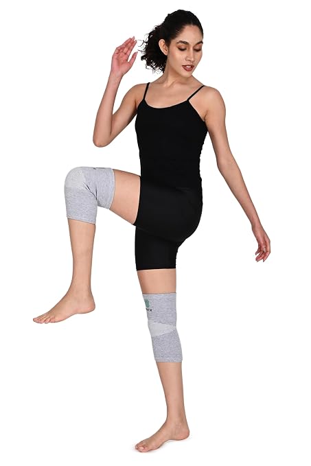 Bamboo Charcoal Knee Sleeve - Elastic Warm Knee Brace for Arthritis Bamboo Compression Knee Sleeve for Men and Women Meniscus Tear, Joint Pain Relief, Injury Recovery (Medium (35-42cm Thigh))