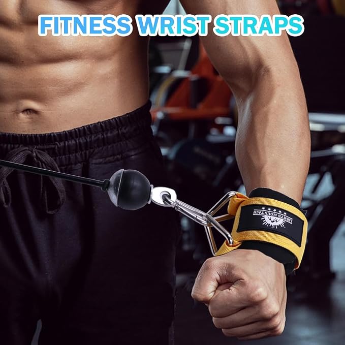 Wrist Cuffs for Cable Machines – Padded & Adjustable Straps for Lateral Raises, Tricep Pushdowns & Strength Training