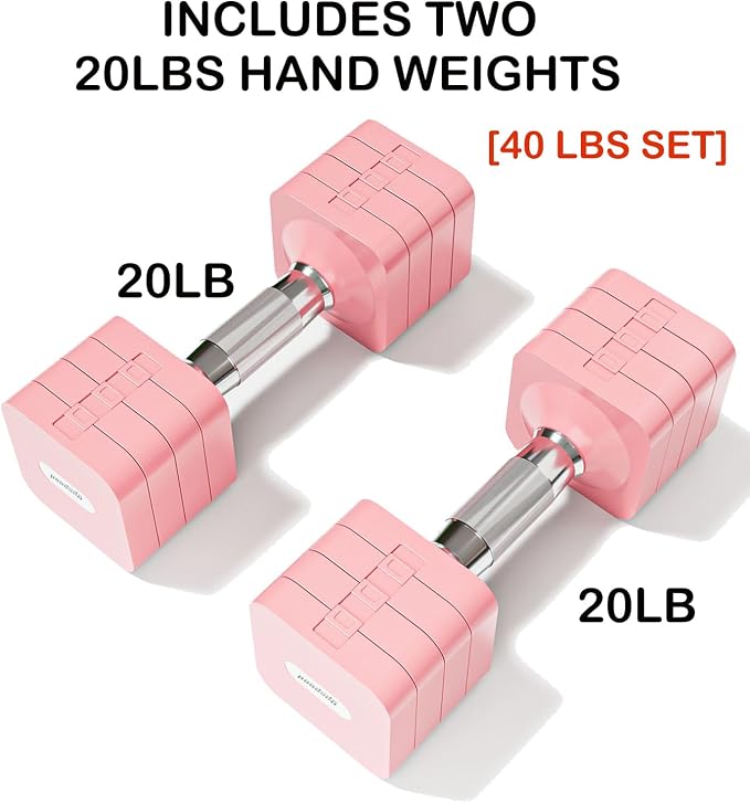 Adjustable Dumbbell Set for Women Men 7.5LB/10LB/15LB/20LB/25LB Each | Dumbbells Set of 2, Free Weight Set at Home Gym, Hand Weights with Locking/Metal Handle for Exercise Muscle Toning Rehab