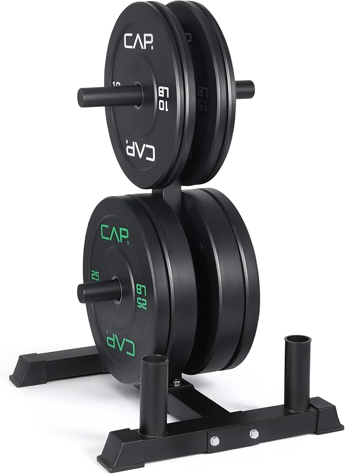 CAP 2-inch Olympic Bumper Plate Weight Set | 100-370 lbs | Multiple Colors | Storage Rack Optional
