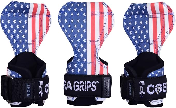 Cobra Grips Weight Lifting Gloves with Adjustable Neoprene Padded Wrist Wraps - Heavy Duty Alternative to Power Lifting Hooks for Deadlifts
