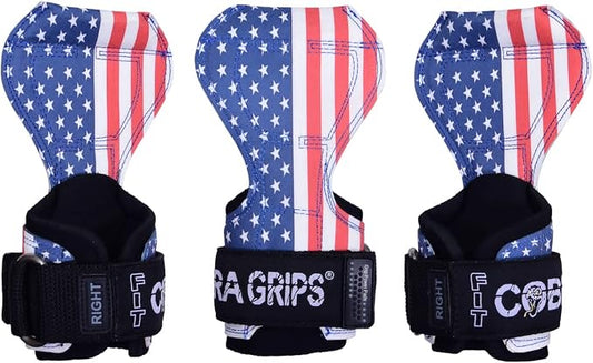 Cobra Grips Weight Lifting Gloves with Adjustable Neoprene Padded Wrist Wraps - Heavy Duty Alternative to Power Lifting Hooks for Deadlifts