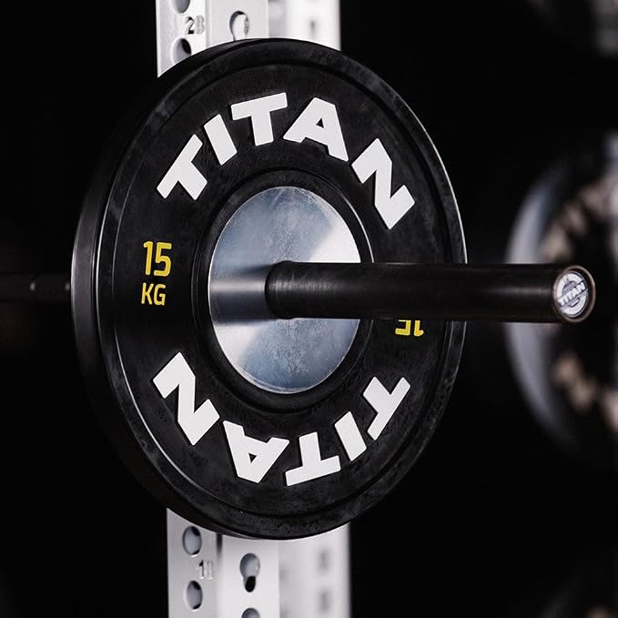 Titan Fitness Elite Olympic Bumper Plates, Competition Weight Plates, Rubber Rubber with Steel Insert