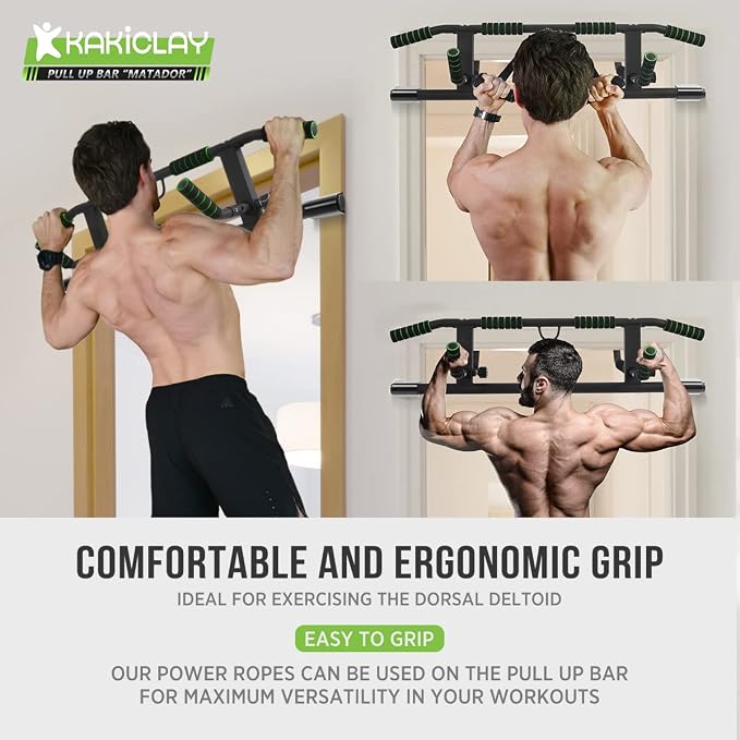 KAKICLAY 2026 Upgrade Multi-Grip Pull Up Bar with Smart Larger Hooks Technology - USA Original Patent, Designed, Shipped, Warranty