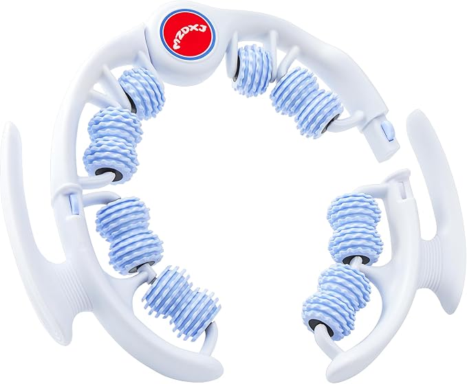 Cellulite Massage Tool - Lymphatic Drainage Massager - Muscle Roller, Deep Fascia Massage, Dimpled Skin Removal, Legs/Thighs/Buttocks, Anti-Cellulite Roller, Smooth Skin (14 Wheel - Blue)