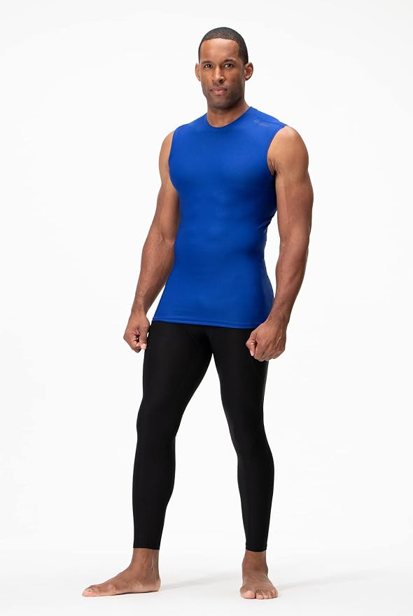 DEVOPS 3 Pack Men's Compression Shirts Sleeveless Tank Top Baselayer | Gym Training, Running, Moisture Wicking, Compression Fit, 4-Way Stretch, UPF 50+, Sleeveless