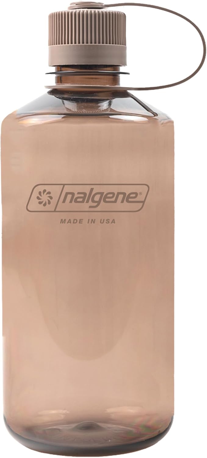 Nalgene 32 oz Narrow Mouth Water Bottle, Mocha | BPA-Free, Durable & Lightweight, Leak Proof, Dishwasher Safe, Large Reusable Plastic Bottle for Hiking, Gym, Work & Travel