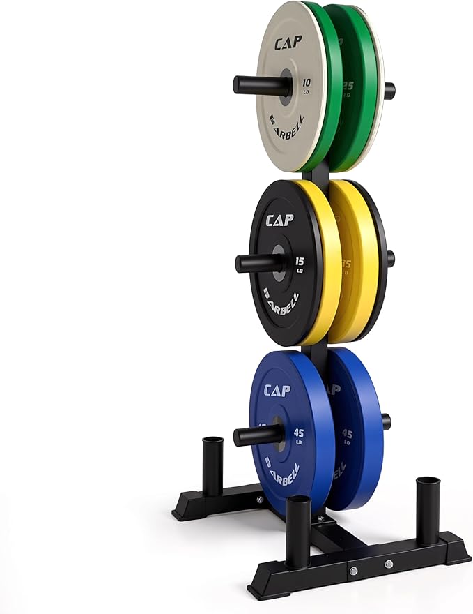 CAP 2-inch Olympic Bumper Plate Weight Set | 100-370 lbs | Multiple Colors | Storage Rack Optional
