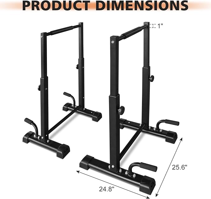 Adjustable Height Dip Bar Station, Heavy Duty Dip Station for Home Gym,Multi-function Dip Station Pull Up Bar Full Body Strength Training Workout Fitness Equipment for Tricep Dips