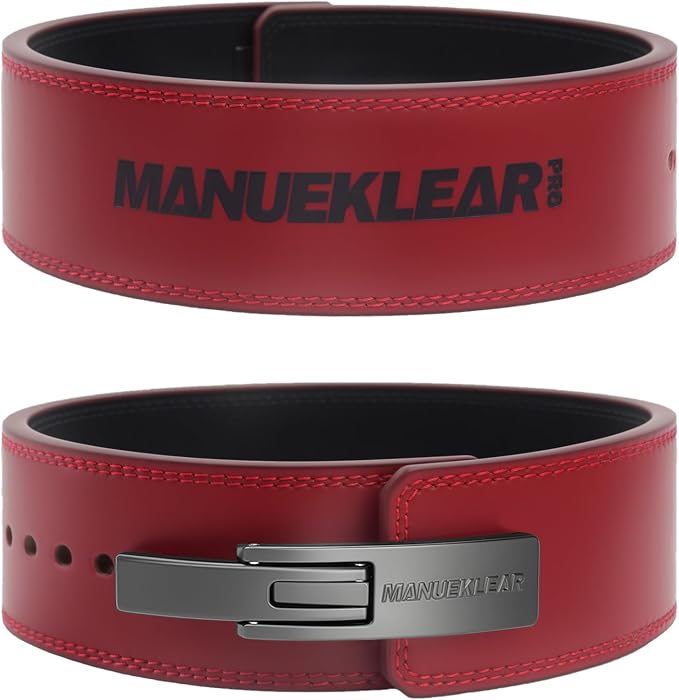 MANUEKLEAR 10mm Thick & 4inch Wide Weight Lifting Belt Lever, Lever Belt Weightlifting for Men and Women, Powerlifting Lever Gym Belt for Squat Deadlift Workout