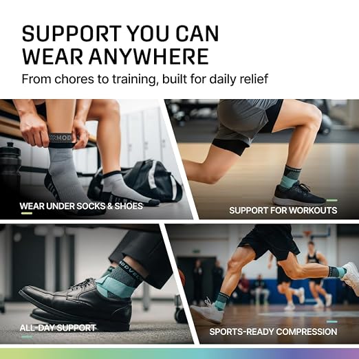 Modvel Foot & Ankle Brace Socks with Adjustable Support Strap – Compression Sleeve for Sprained Ankle, Plantar Fasciitis Relief Tendonitis & Arthritis, Stabilizing Foot & Ankle Support for Women & Men