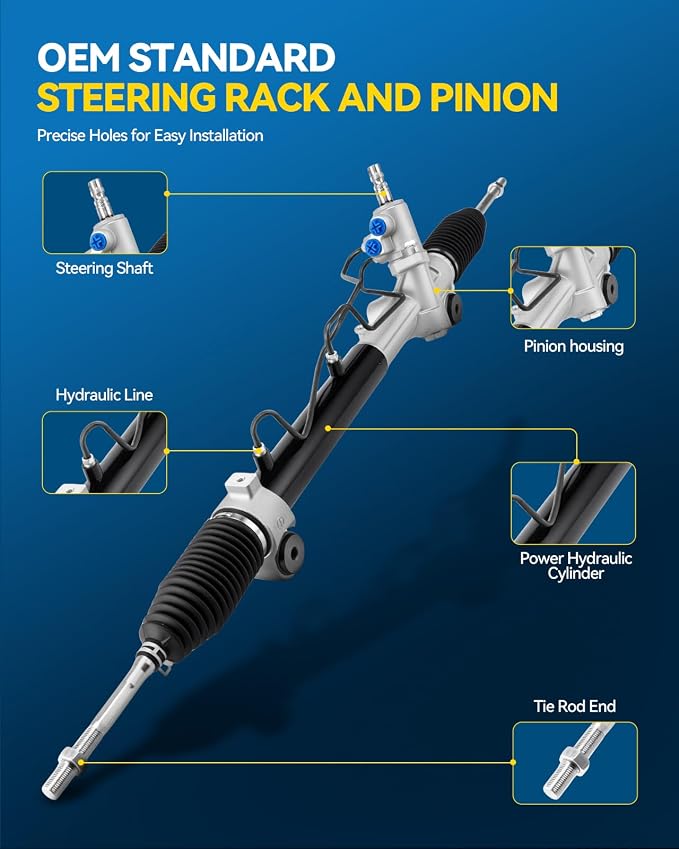 PHILTOP Power Steering Rack and Pinion for 07-11 Camry GAS, 07-12 ES350 | with Outer Tie Rod Ends, No.4425006330, 4425006340, 4420033530, 4550339275, 4550309420, 262630, 4420033480