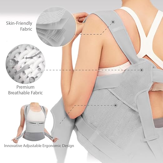 Posture Corrector for Women/Men Adjustable Full Back Brace Support | Upper & Lower Back for slouching,breathable&Lightweight,Back Pain Relief,Shoulder Straightener