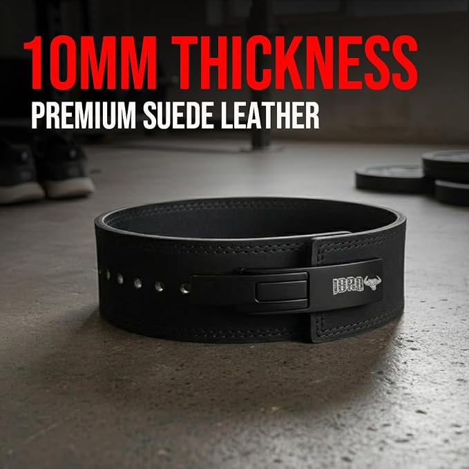 IBRO Powerlifting Lever Gym Belt – Power 8MM, 10MM or 13MM Extreme Heavy Duty Genuine Leather Belts - Squats Deadlifts Bodybuilding Weight Lifting IPF Power Lifting Strongman for Men