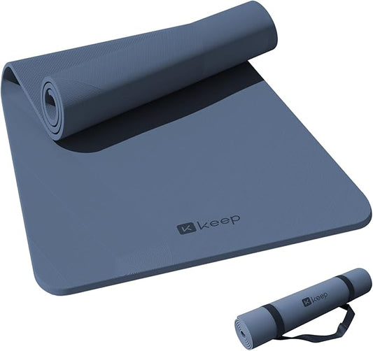 KEEP Extra Wide Yoga Mat, 7mm Thick 72" x 32" Exercise Mat | 7mm thick Extra wide yoga mat with carry strap for home workout, yoga, exercise and Pilates