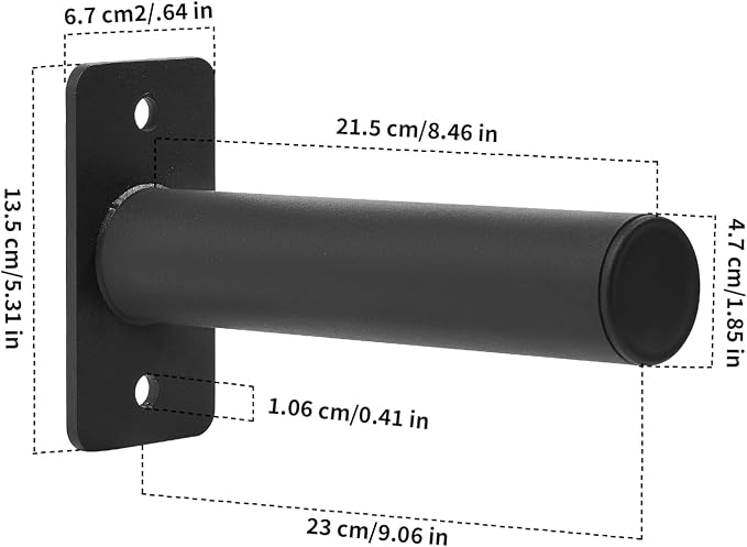 Wall Mounted Weight Plate Rack, Olympic Weight Plate Holder, 2-Inch | Heavy-duty steel organizer for home gym and garage gym use supports 275 lb with hardware for wood studs or concrete.