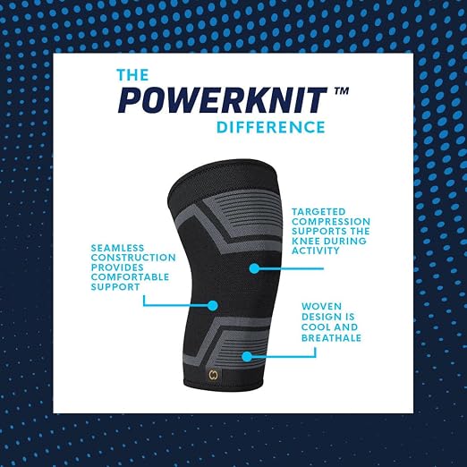 Copper Compression PowerKnit Knee Sleeve- Copper Stabilizer Support Brace for Meniscus Tear, ACL, MCL, Arthritis, Joint Pain Relief, Running, Sports, Hiking- Men & Women- Fits Right/Left - 2XL / 3XL