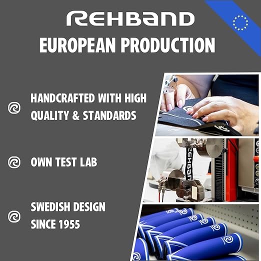 Rehband Knee Sleeve 3mm Neoprene, Lightweight Knee Brace for Endurance and Ball Sports, Unisex Compression Starter Knee-Sleeves, Breathable Running Knee Support, Colour:Black, Size:X-Small
