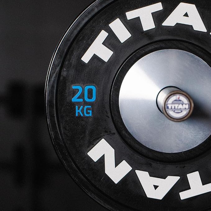 Titan Fitness Elite Olympic Bumper Plates, Competition Weight Plates, Rubber Rubber with Steel Insert